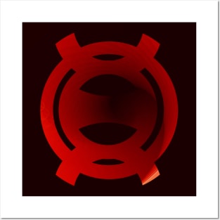 Red abstract geometric symbol Posters and Art